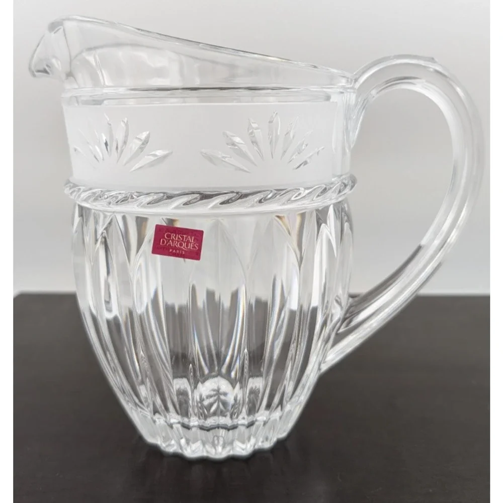 Vintage Cristal D'Arques Durand Carthage Crystal Pitcher France 48OZ in Box